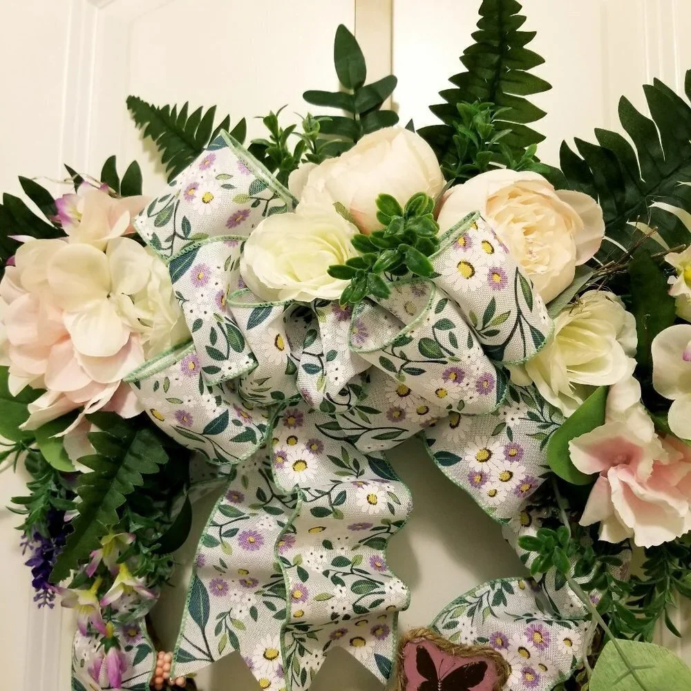 Year-round wreath Everyday wreath Farmhouse floral wreath